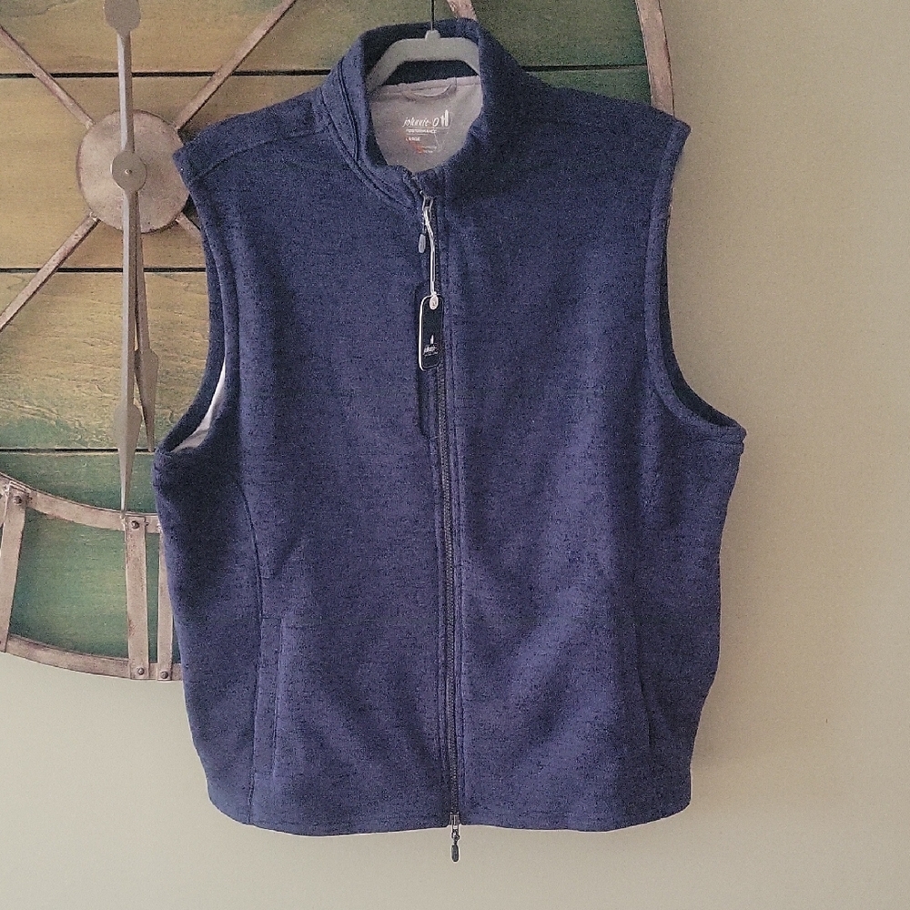 Johnnie-O Denalis Double Zip Fleece Vest In Navy